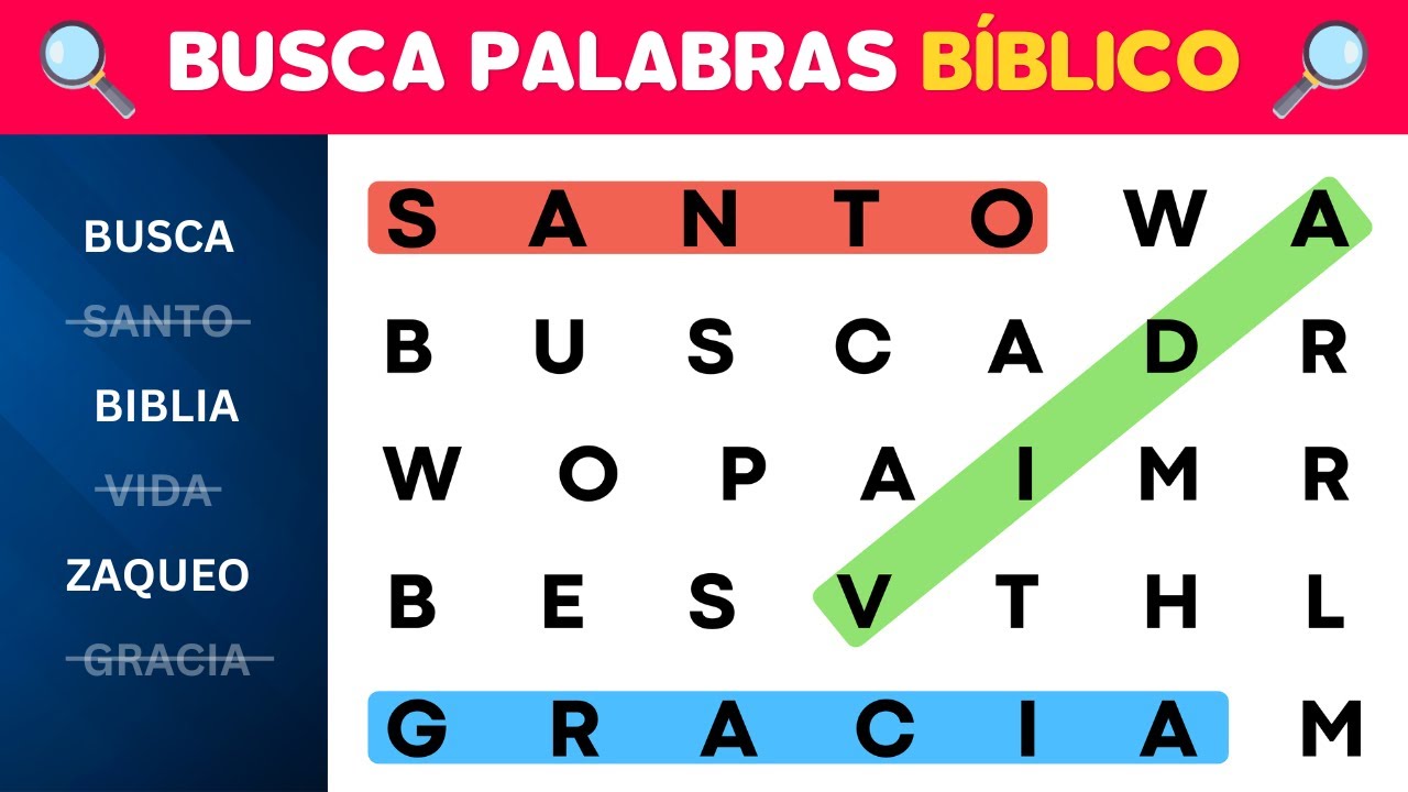 sopa de letras con palabras de la biblia